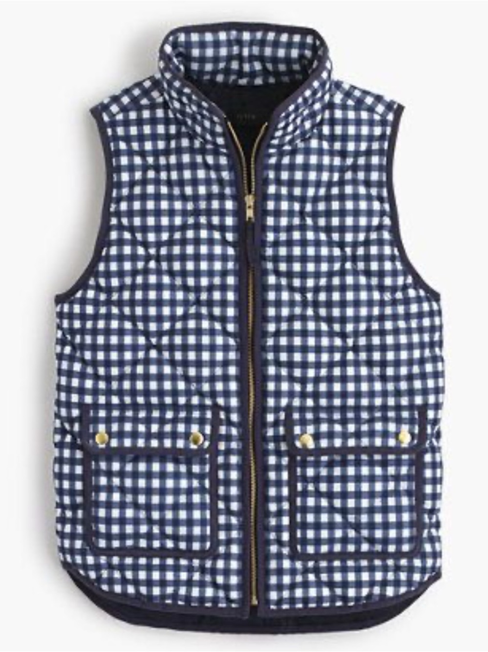 J. Crew Excursion Quilted Vest in Gingham Check